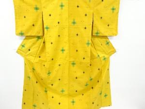 アンティーク　琉球絣柄織り出し手織り真綿紬着物
